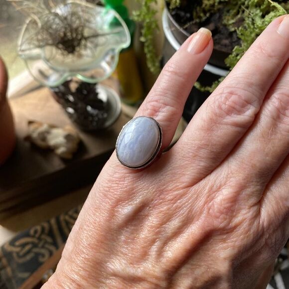 Sterling Silver Plated Gemstone Boho Ring Size 5.5 - Picture 3 of 6